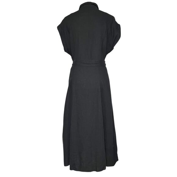 NWT‎ Gap Women’s Black Linen Blend Midi Dress Size Medium - Picture 5 of 11